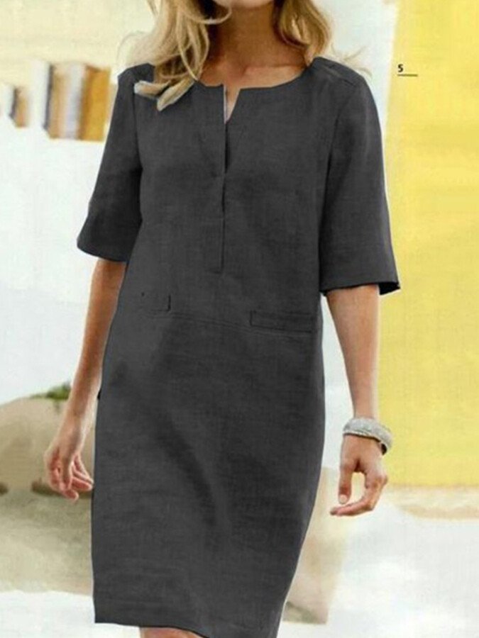 Faith | Women's Elbow Sleeve Shift Midi Dress
