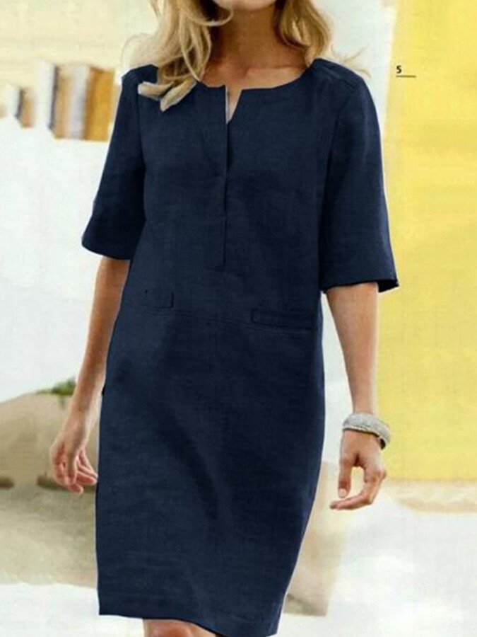Faith | Women's Elbow Sleeve Shift Midi Dress