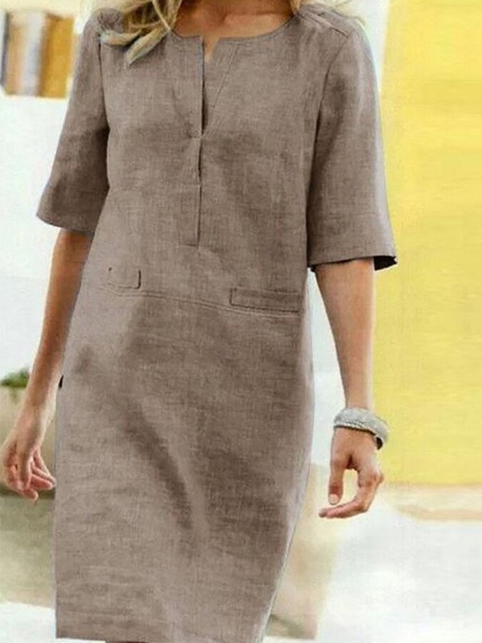 Faith | Women's Elbow Sleeve Shift Midi Dress