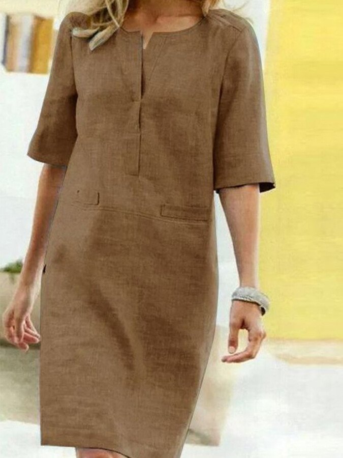 Faith | Women's Elbow Sleeve Shift Midi Dress