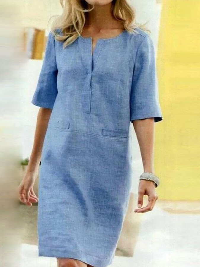 Faith | Women's Elbow Sleeve Shift Midi Dress