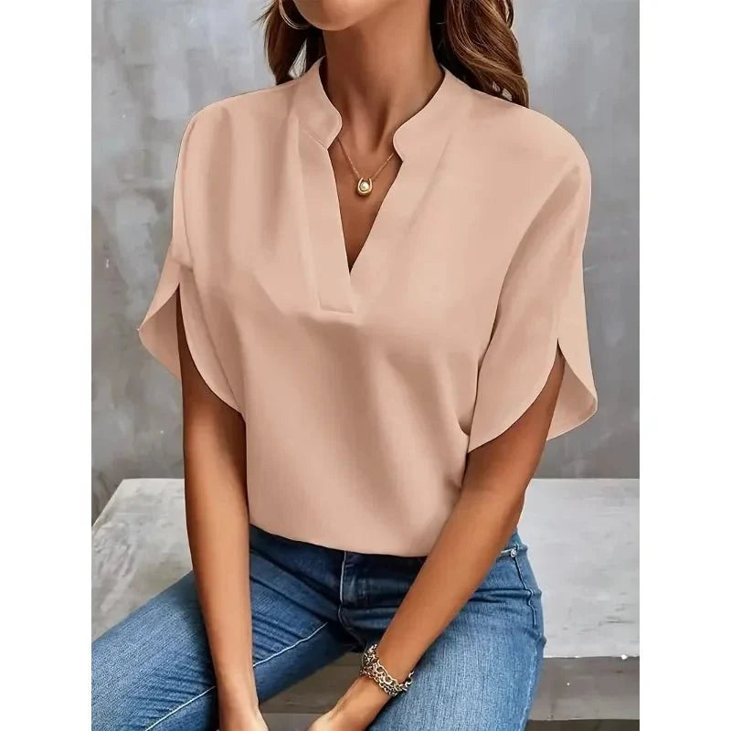 Camille | Women's V-Neck Split Sleeve Blouse