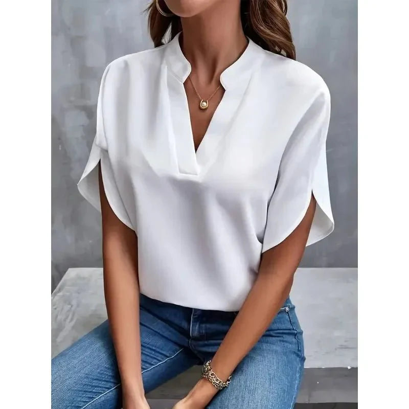 Camille | Women's V-Neck Split Sleeve Blouse