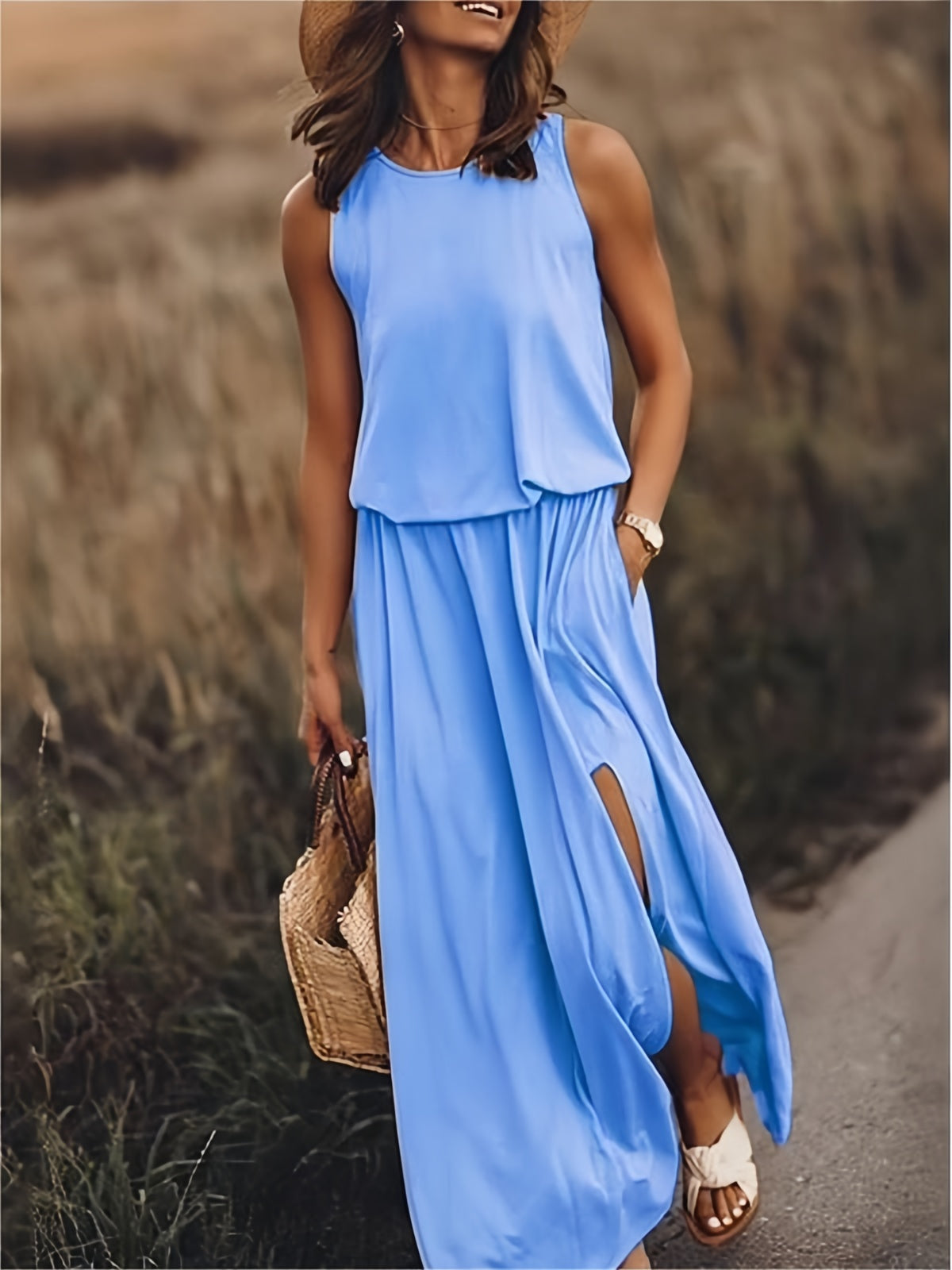 Doris | Women's Sleeveless A-Line Maxi Dress