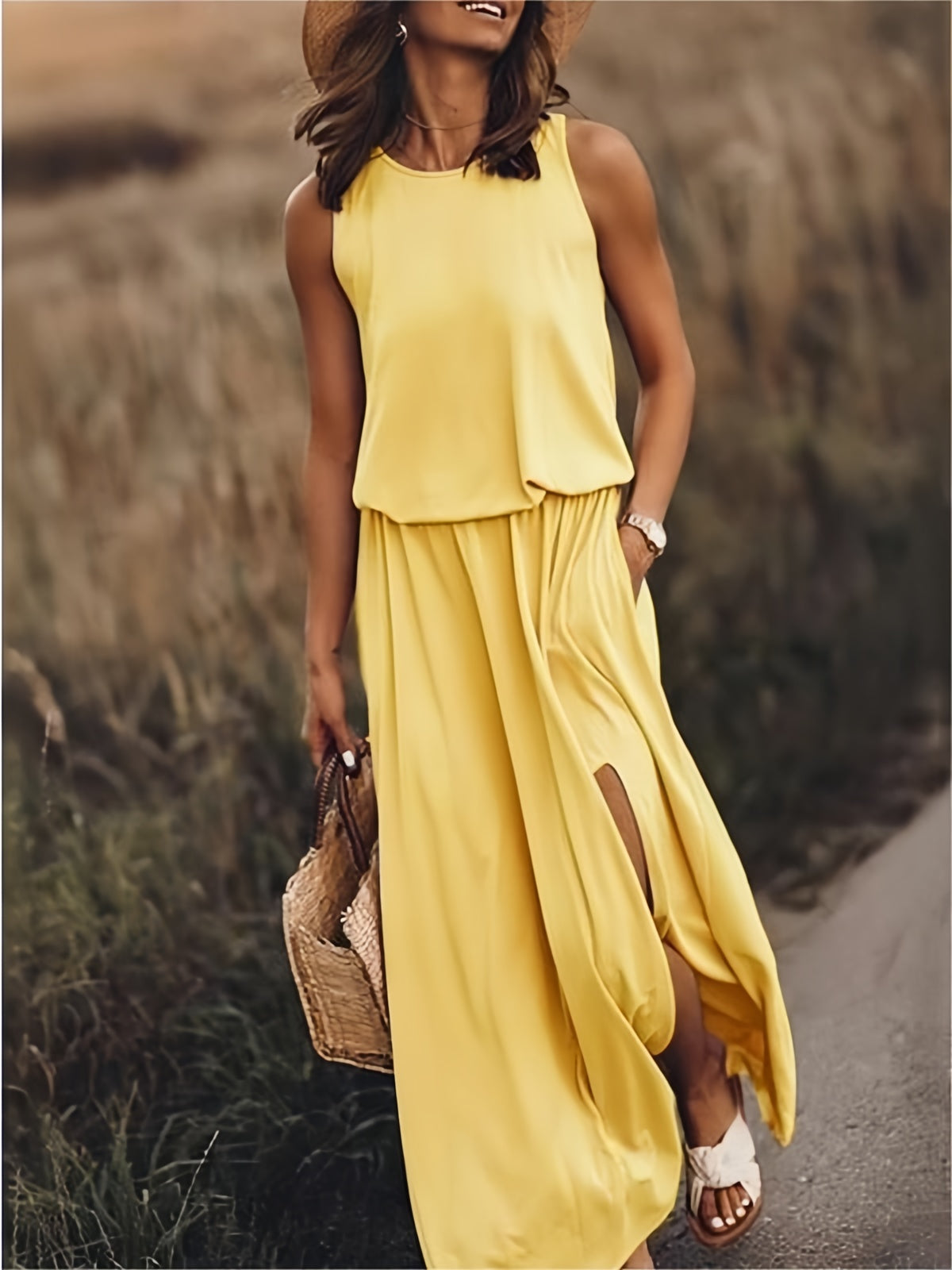 Doris | Women's Sleeveless A-Line Maxi Dress