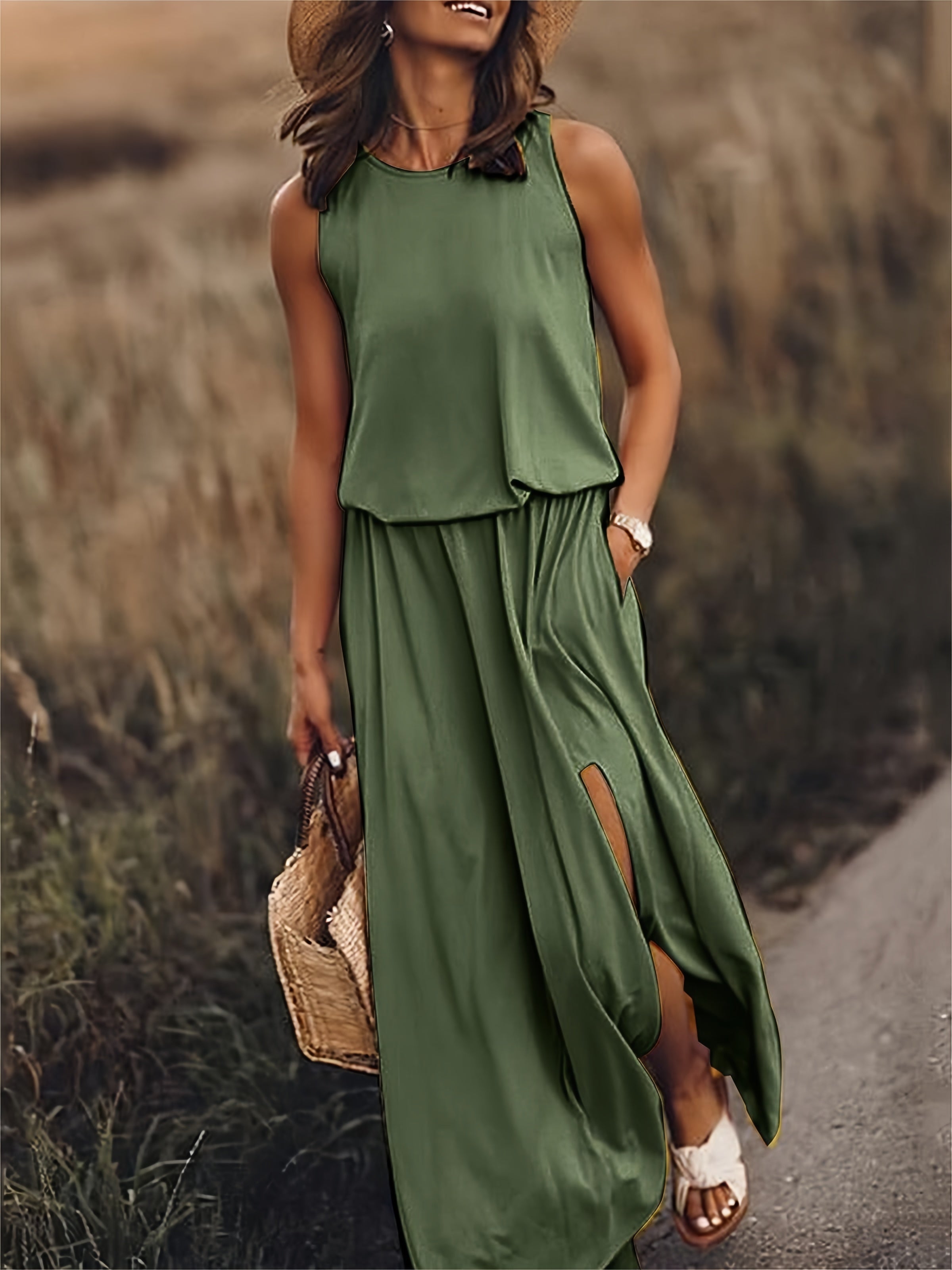 Doris | Women's Sleeveless A-Line Maxi Dress