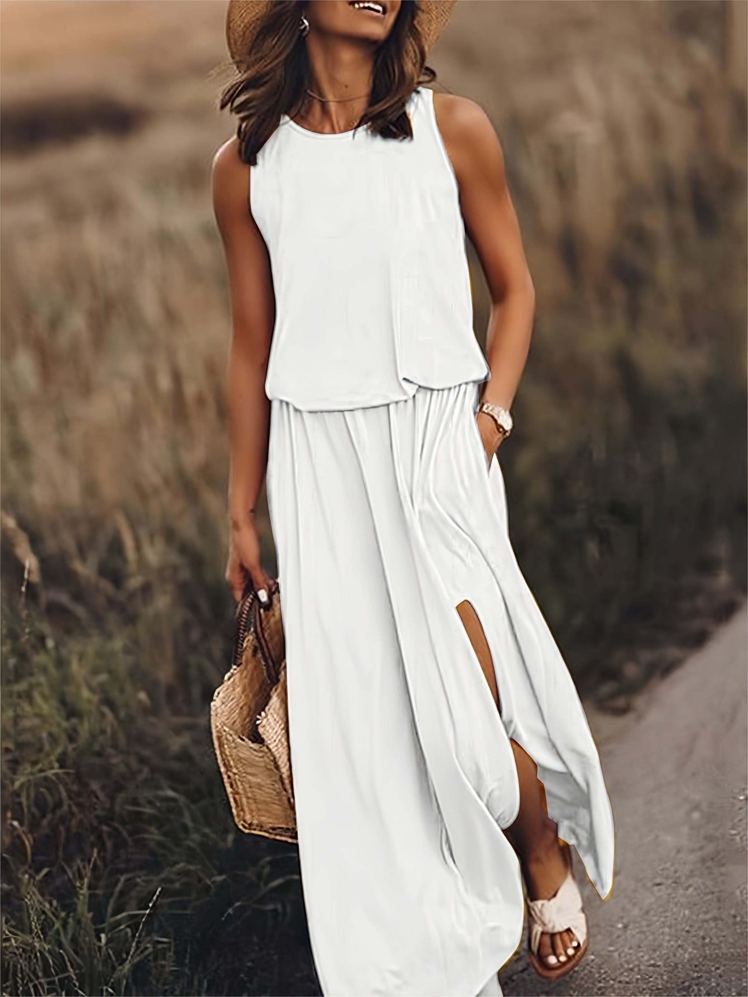 Doris | Women's Sleeveless A-Line Maxi Dress