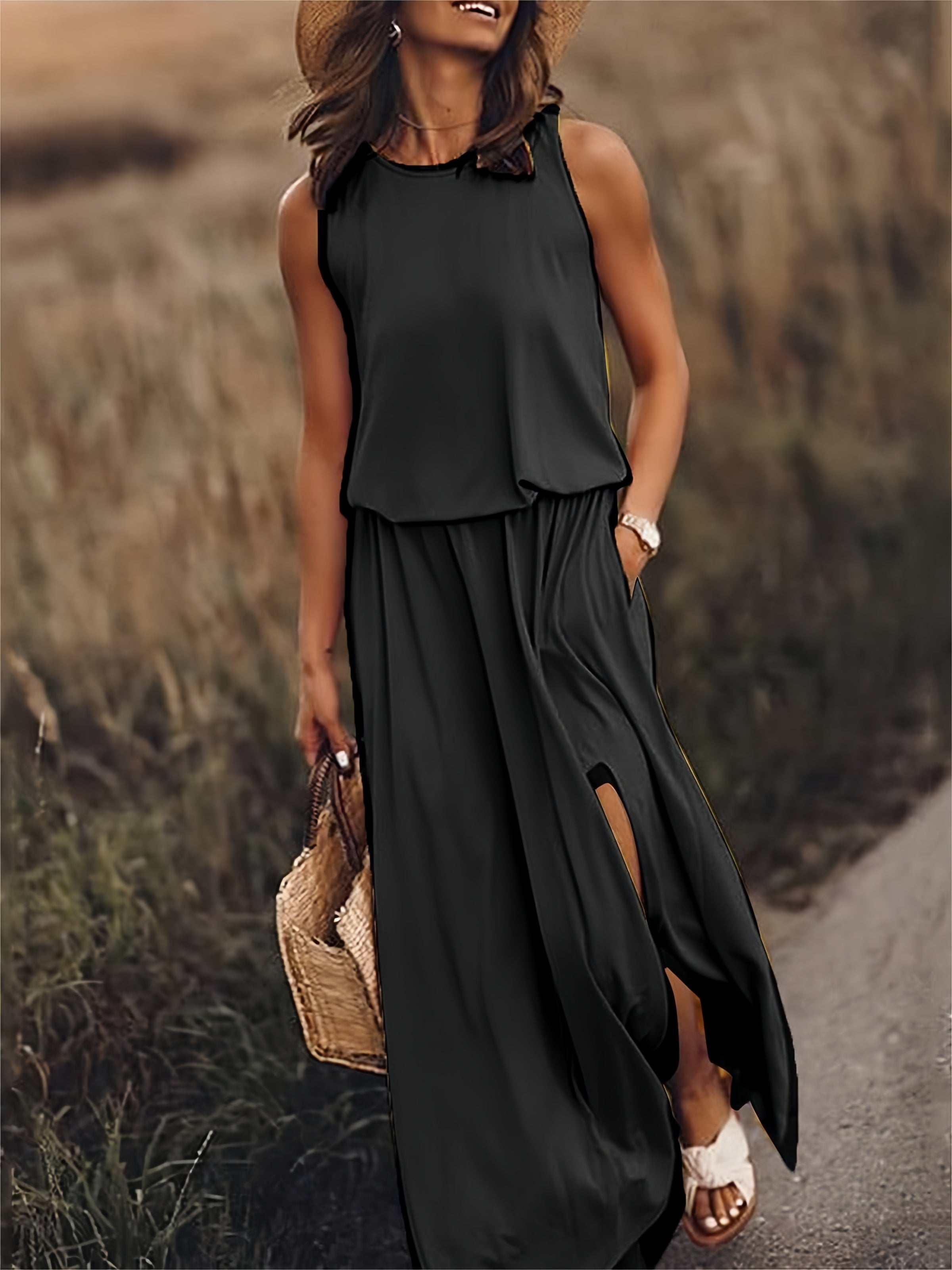 Doris | Women's Sleeveless A-Line Maxi Dress