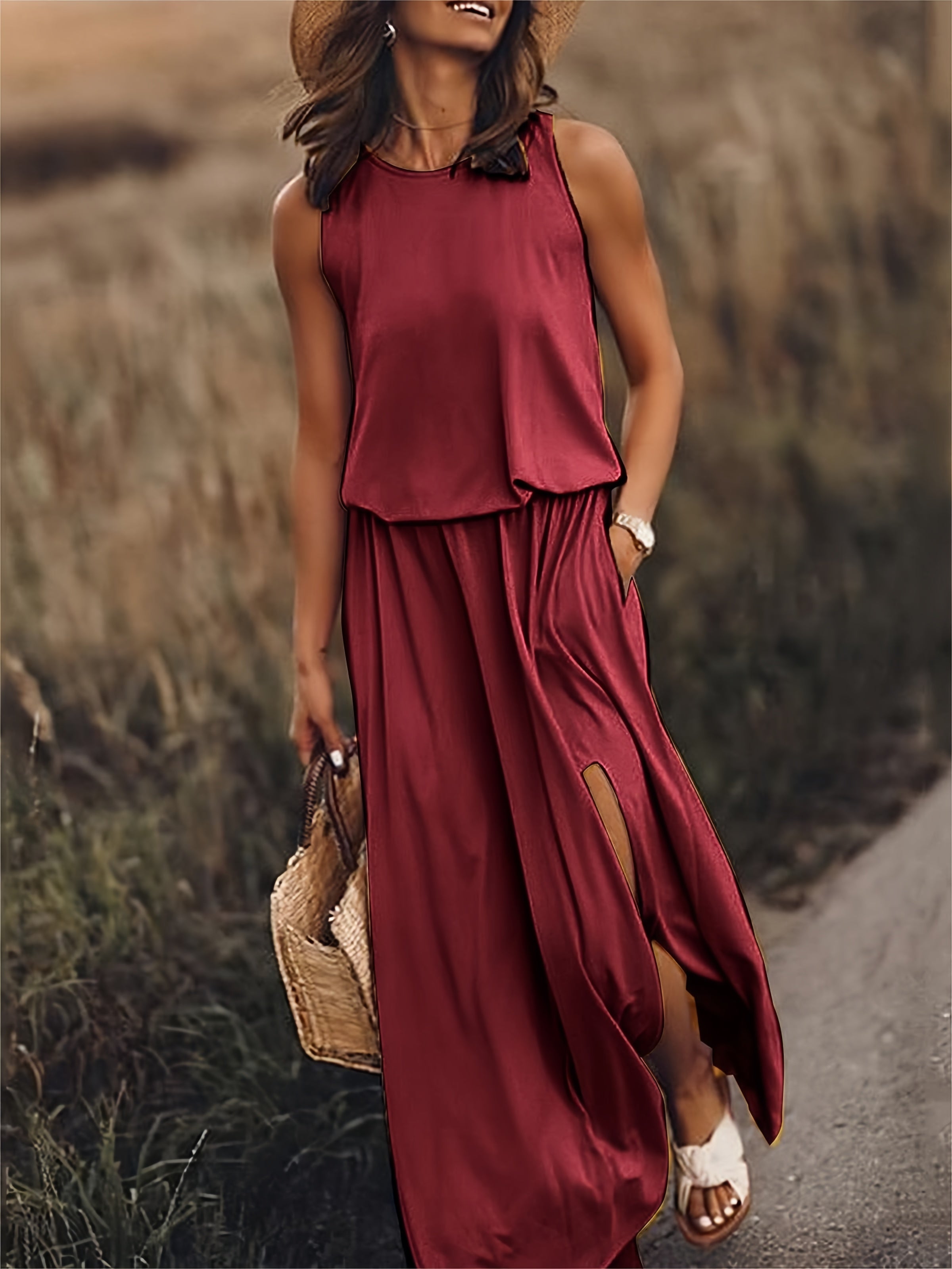 Doris | Women's Sleeveless A-Line Maxi Dress