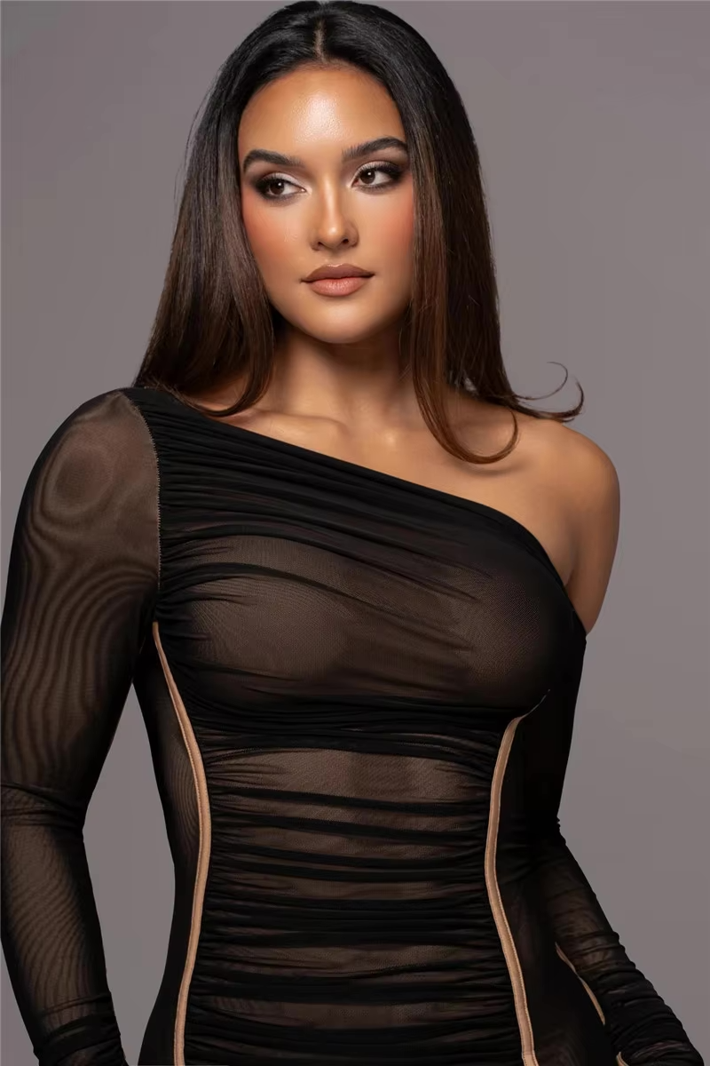 Flossie | Women's One Shoulder Bodycon Midi Dress