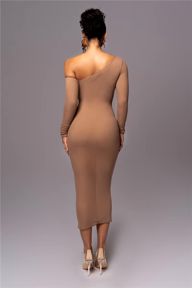 Flossie | Women's One Shoulder Bodycon Midi Dress