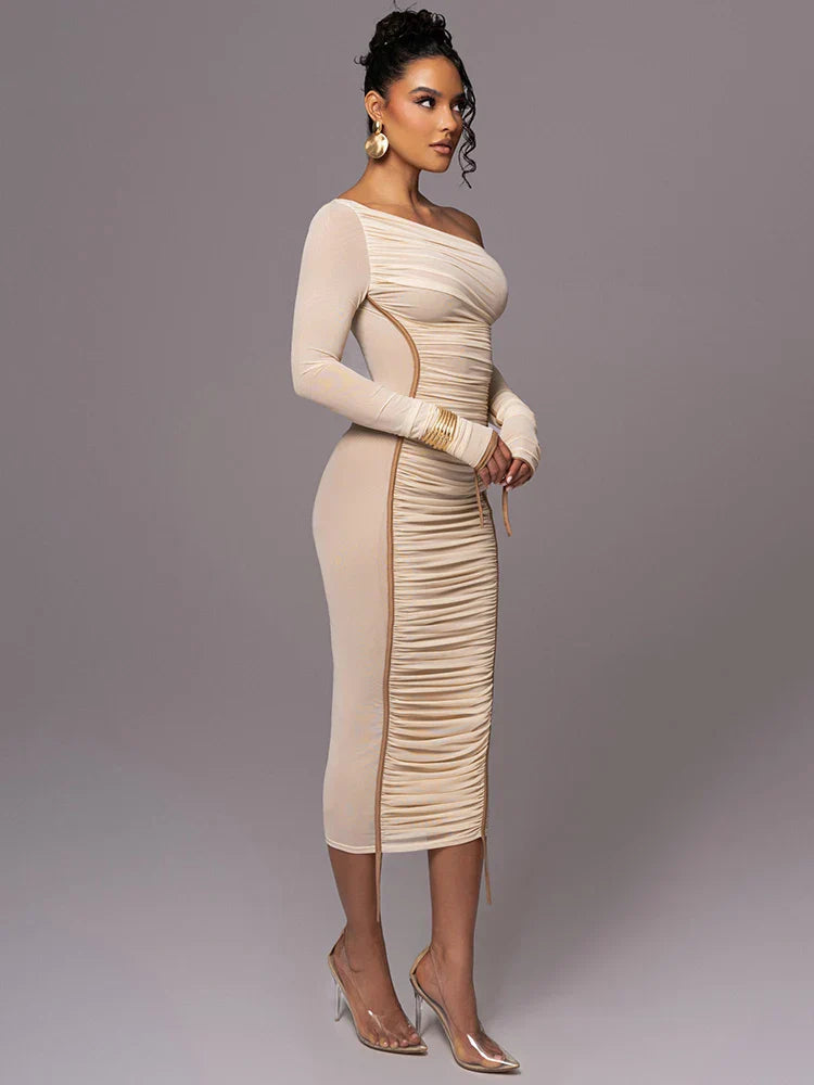 Flossie | Women's One Shoulder Bodycon Midi Dress