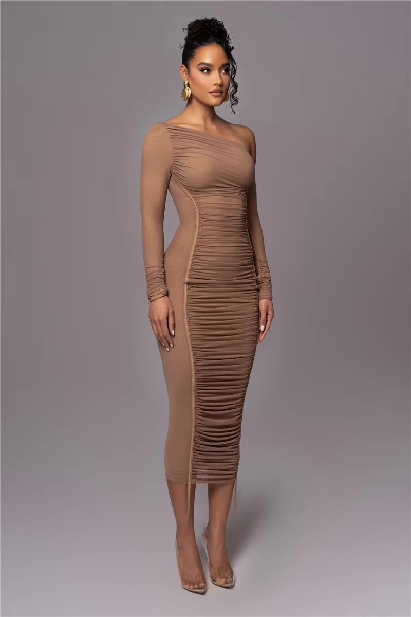 Flossie | Women's One Shoulder Bodycon Midi Dress