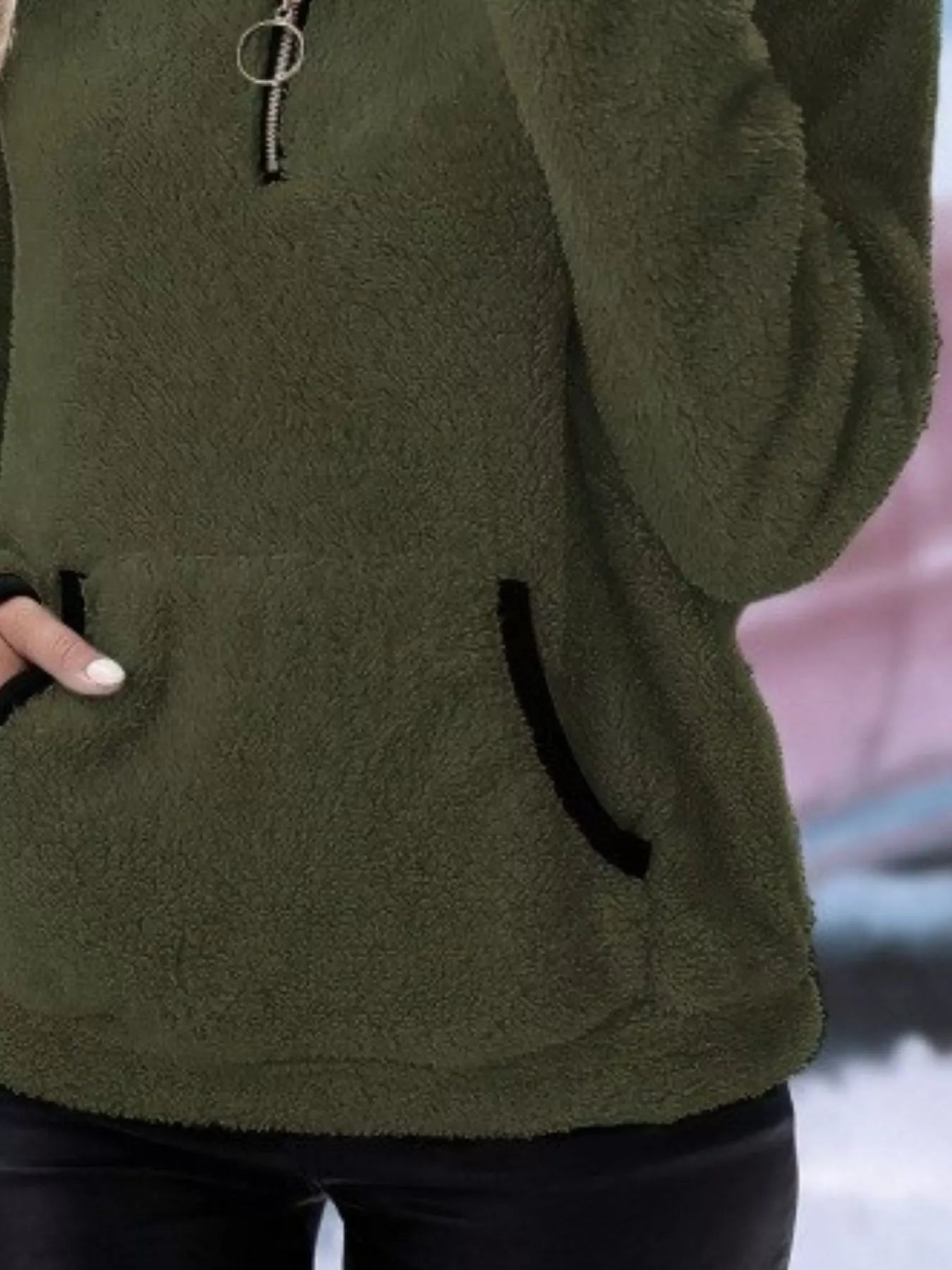 Amabel | Women's Half-Zip Fleece Pullover Teddy Jumper