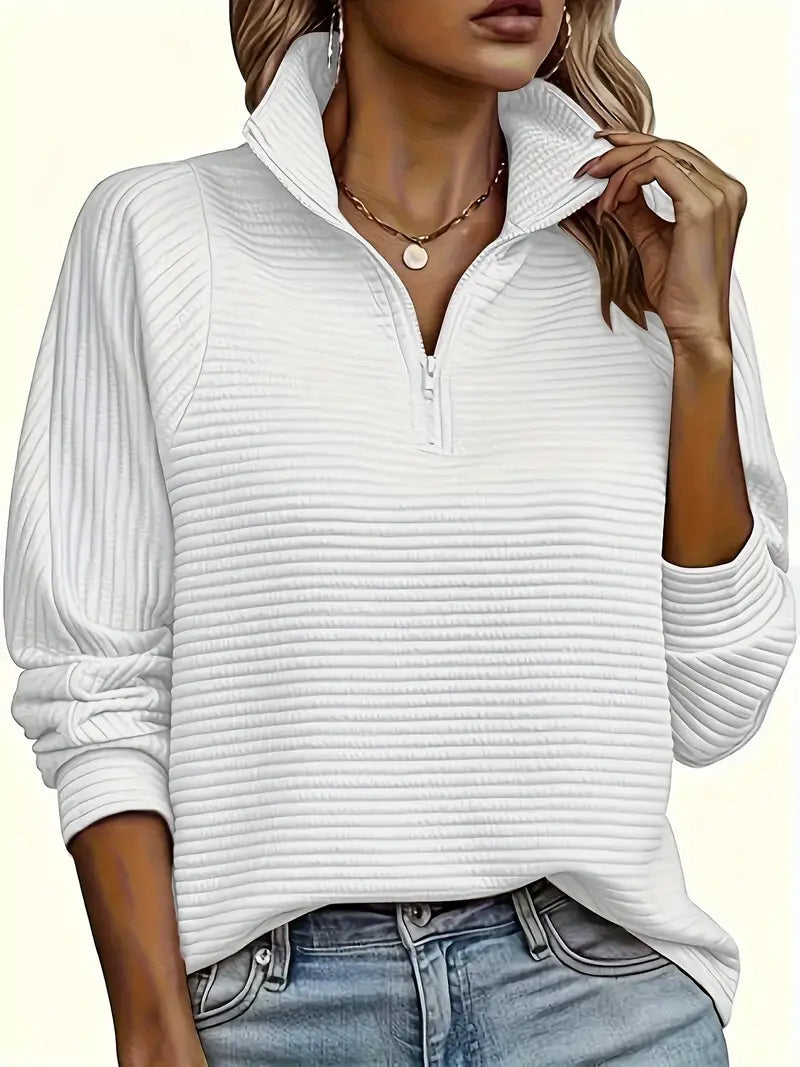 Altea | Women's Quarter-Zip Ribbed Pullover Sweater
