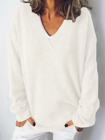 Alvene | Women's Elegant Oversize V Neck Jumper