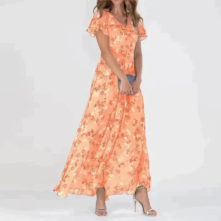 Katelyn | Elegant Floral V-Neck Maxi Dress