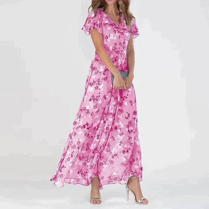 Katelyn | Elegant Floral V-Neck Maxi Dress