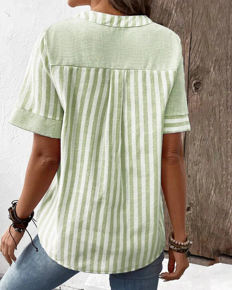 Candace | Women's Striped Button-Down Blouse
