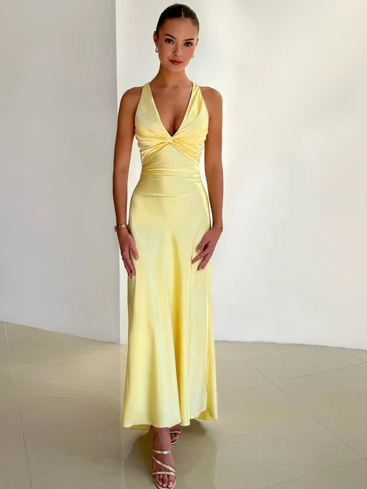 Nelly | Elegant Sleeveless V-Neck Maxi Dress for Special Occasions