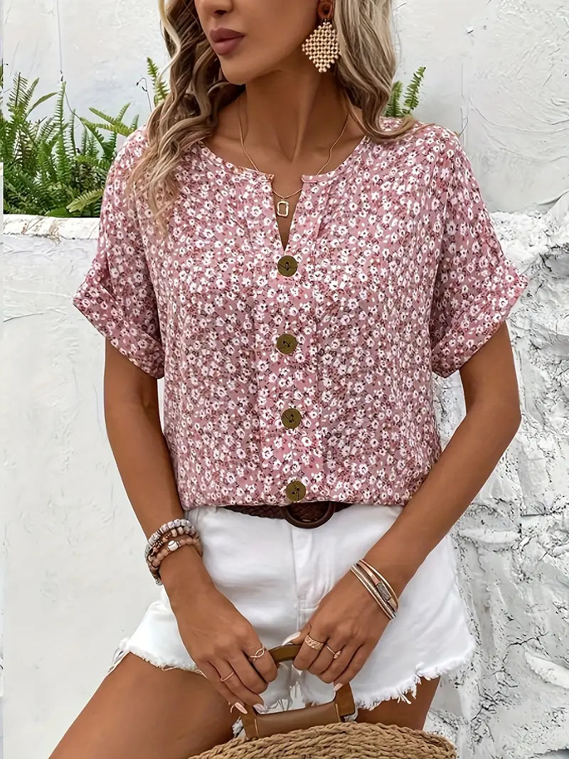 Cecilia | Women's Button-Down Floral Blouse