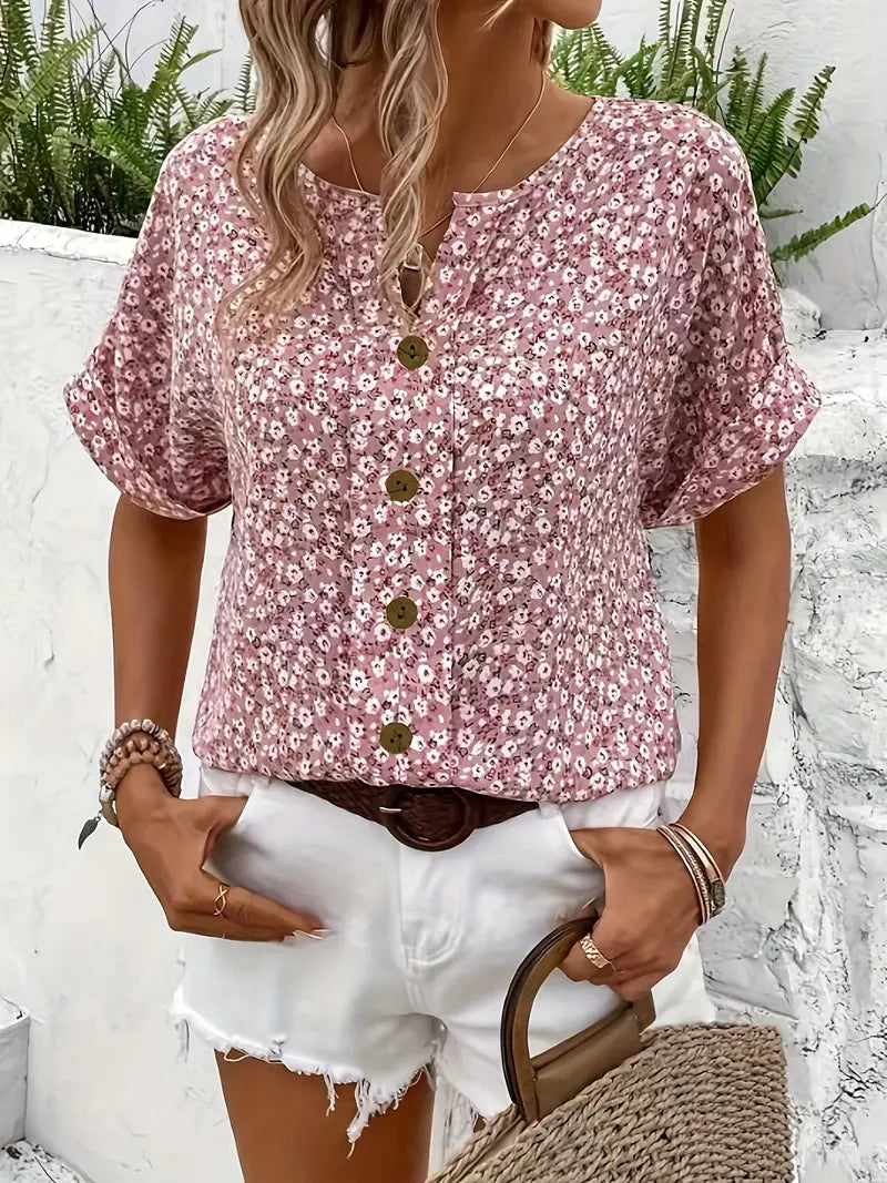 Cecilia | Women's Button-Down Floral Blouse