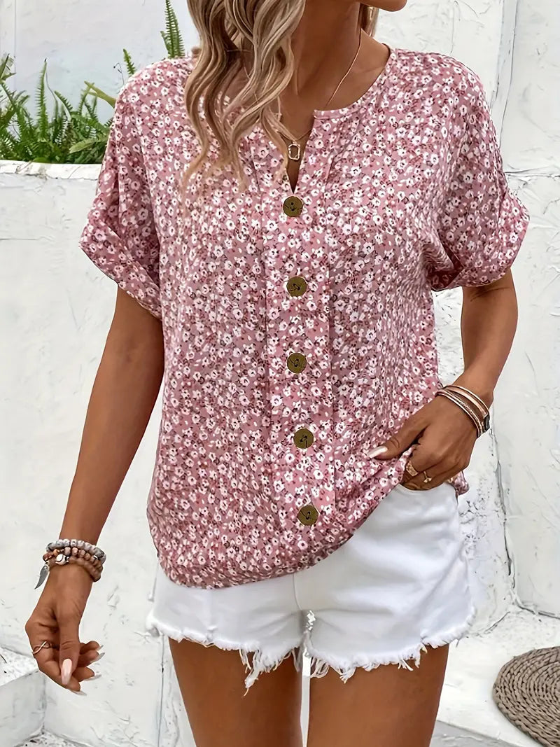 Cecilia | Women's Button-Down Floral Blouse