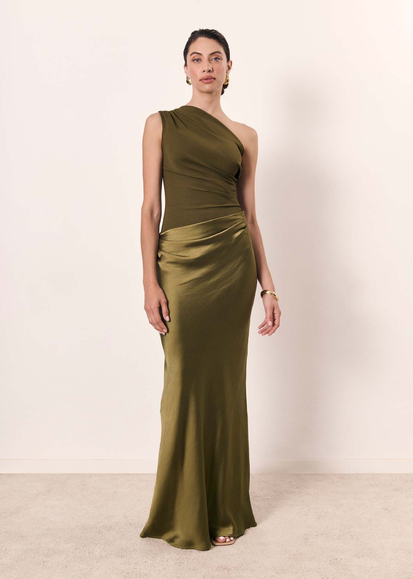 Gwyneth | Women's Sleeveless One Shoulder Maxi Dress