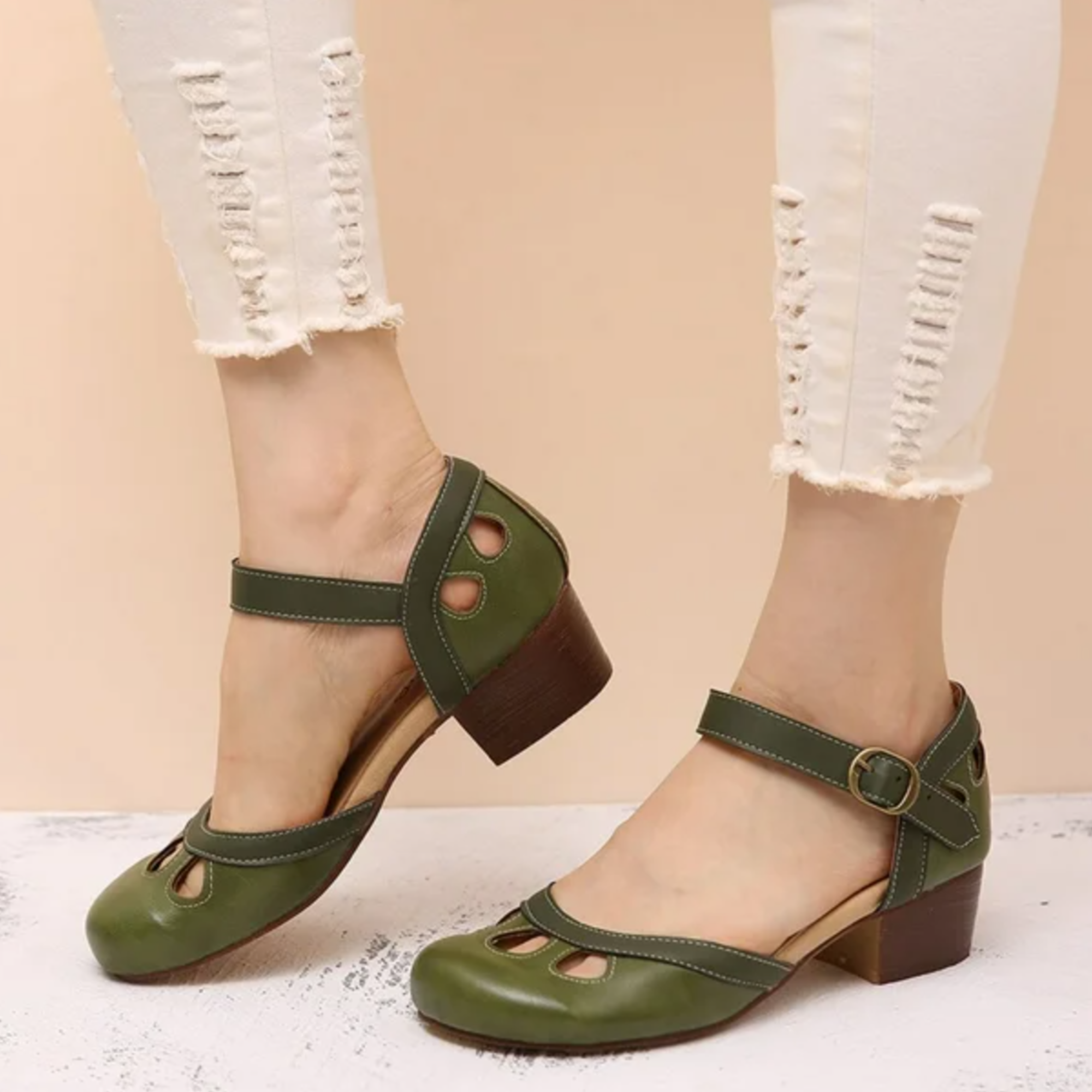 Sheila | Orthopedic Ankle Strap Heels