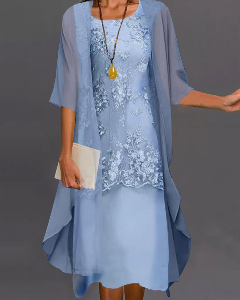 Elizabeth | Women's A-Line Midi Dress with Cardigan