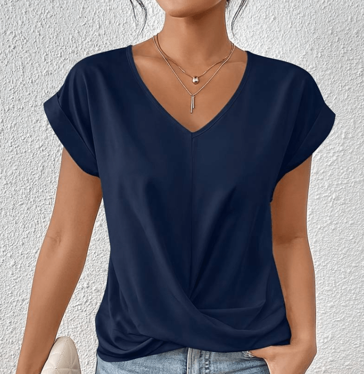 Adelaide | Women's V-Neck Short Sleeve Twist Front Top