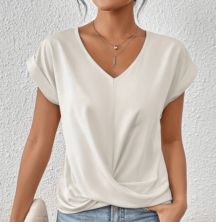 Adelaide | Women's V-Neck Short Sleeve Twist Front Top