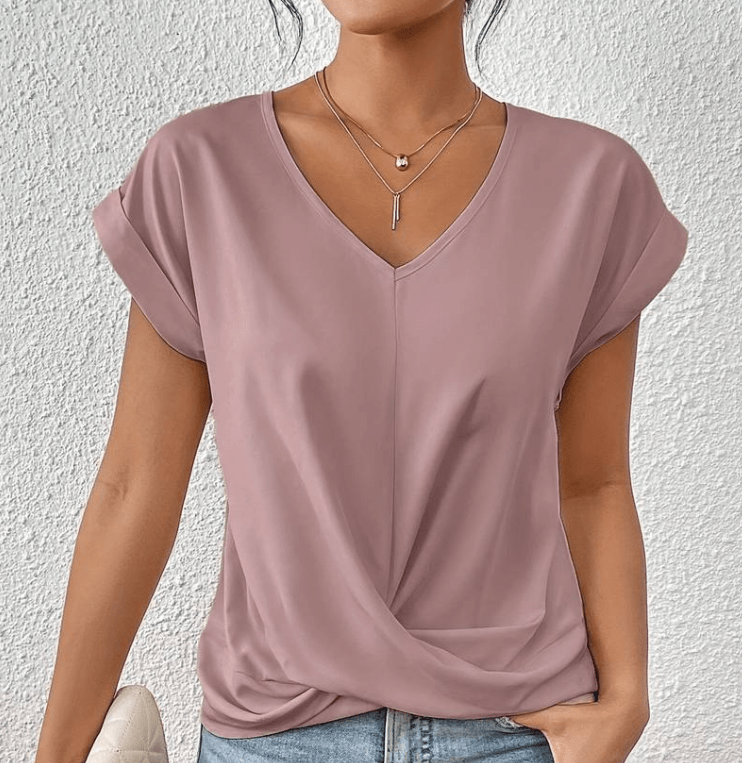 Adelaide | Women's V-Neck Short Sleeve Twist Front Top