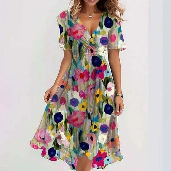 Harriet | Women's V-Neck Wrap Midi Dress