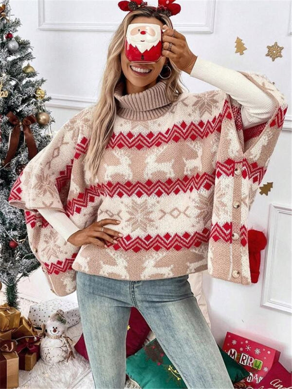 Aloretta | Women's Oversize Christmas Roll Neck Jumper