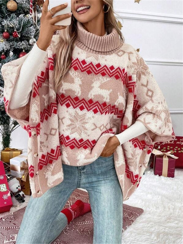 Aloretta | Women's Oversize Christmas Roll Neck Jumper