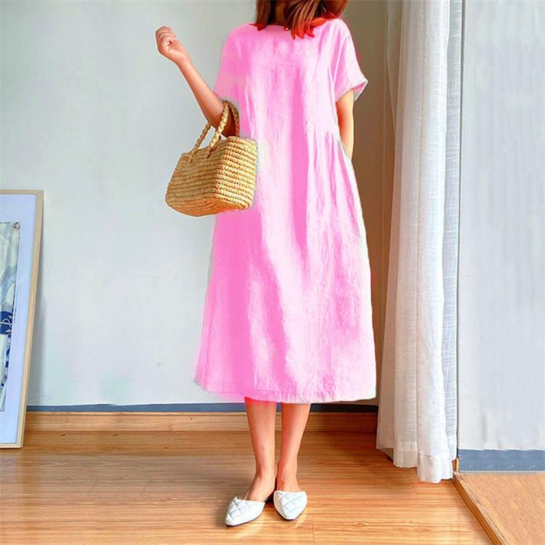 Hazel | Elegant Short Sleeve Summer Dress for Women