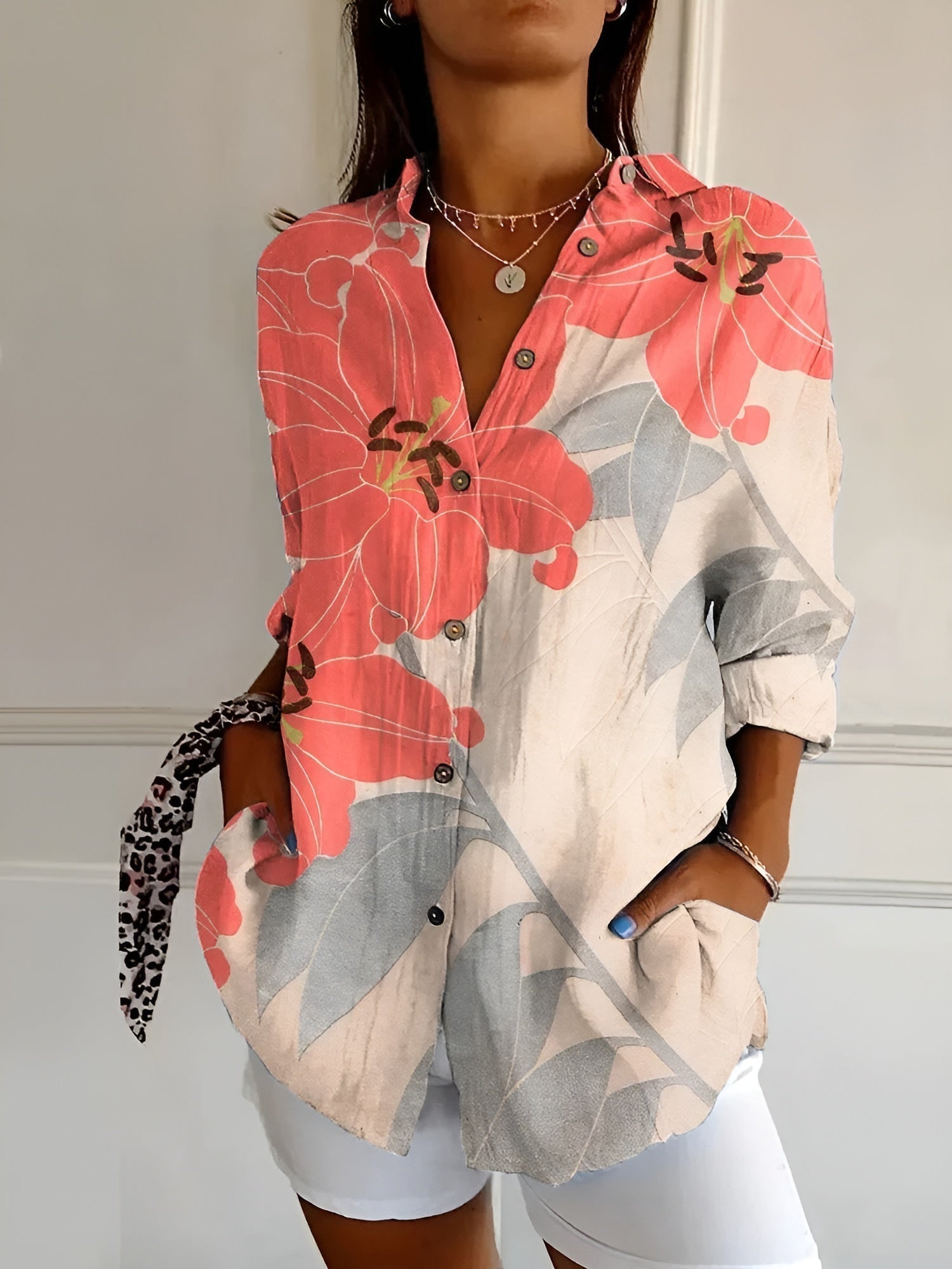 Carmen | Women's Button-Down Printed Blouse