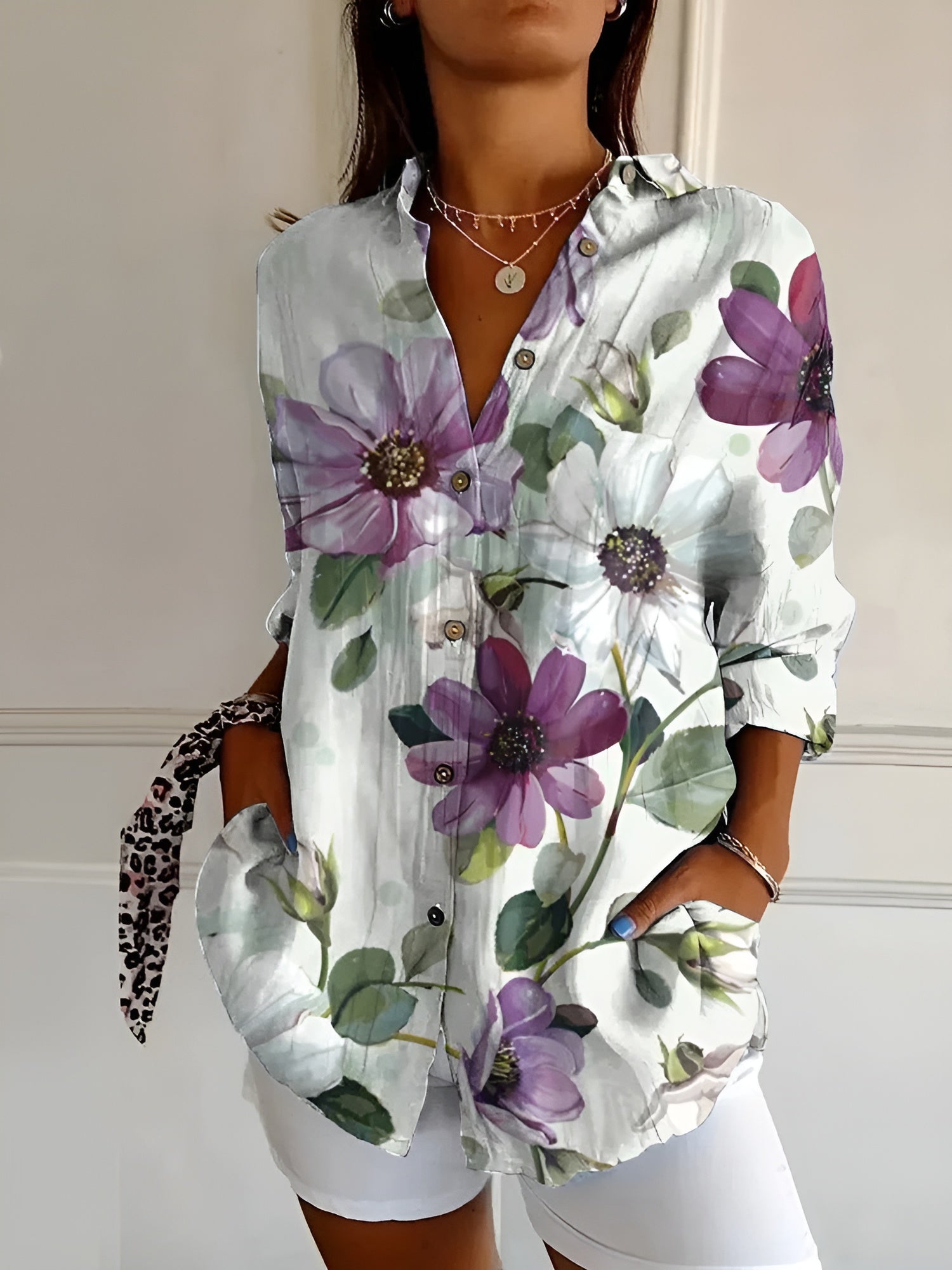 Carmen | Women's Button-Down Printed Blouse