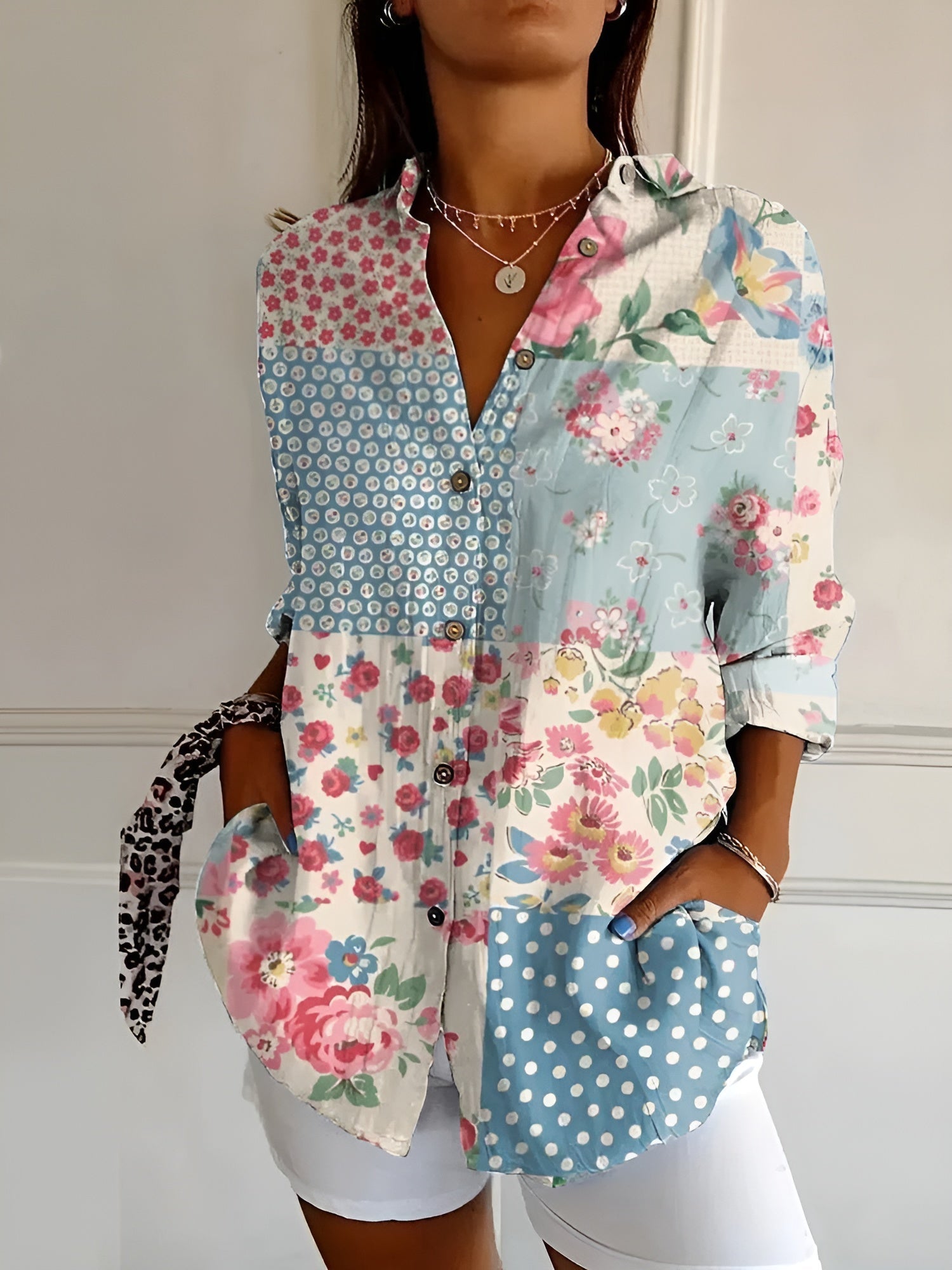 Carmen | Women's Button-Down Printed Blouse