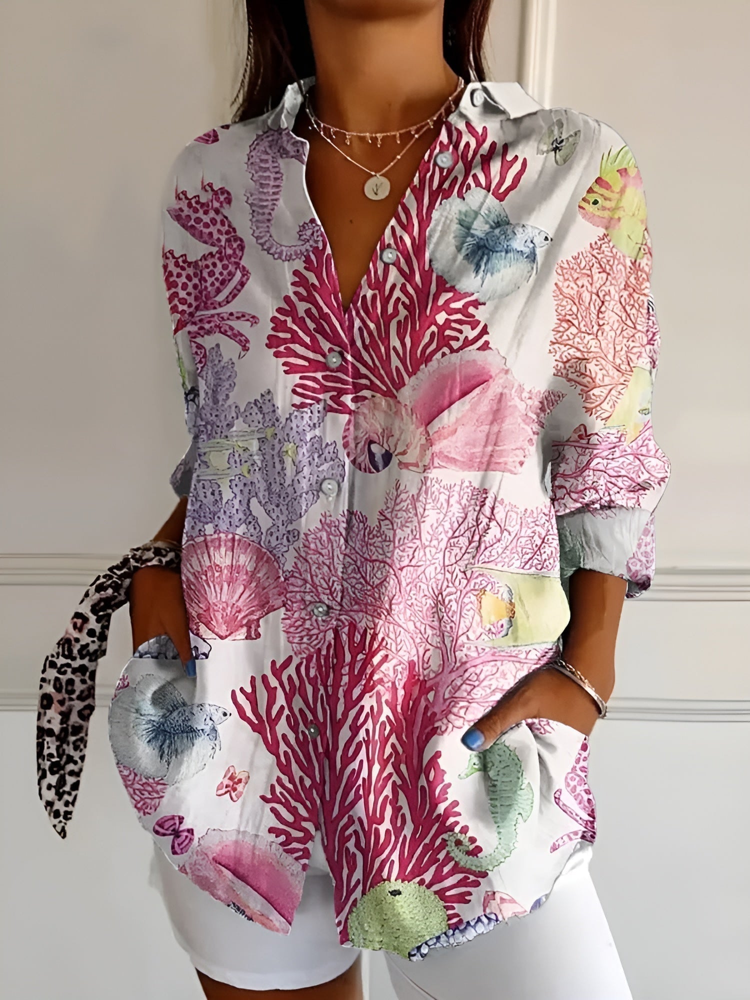 Carmen | Women's Button-Down Printed Blouse