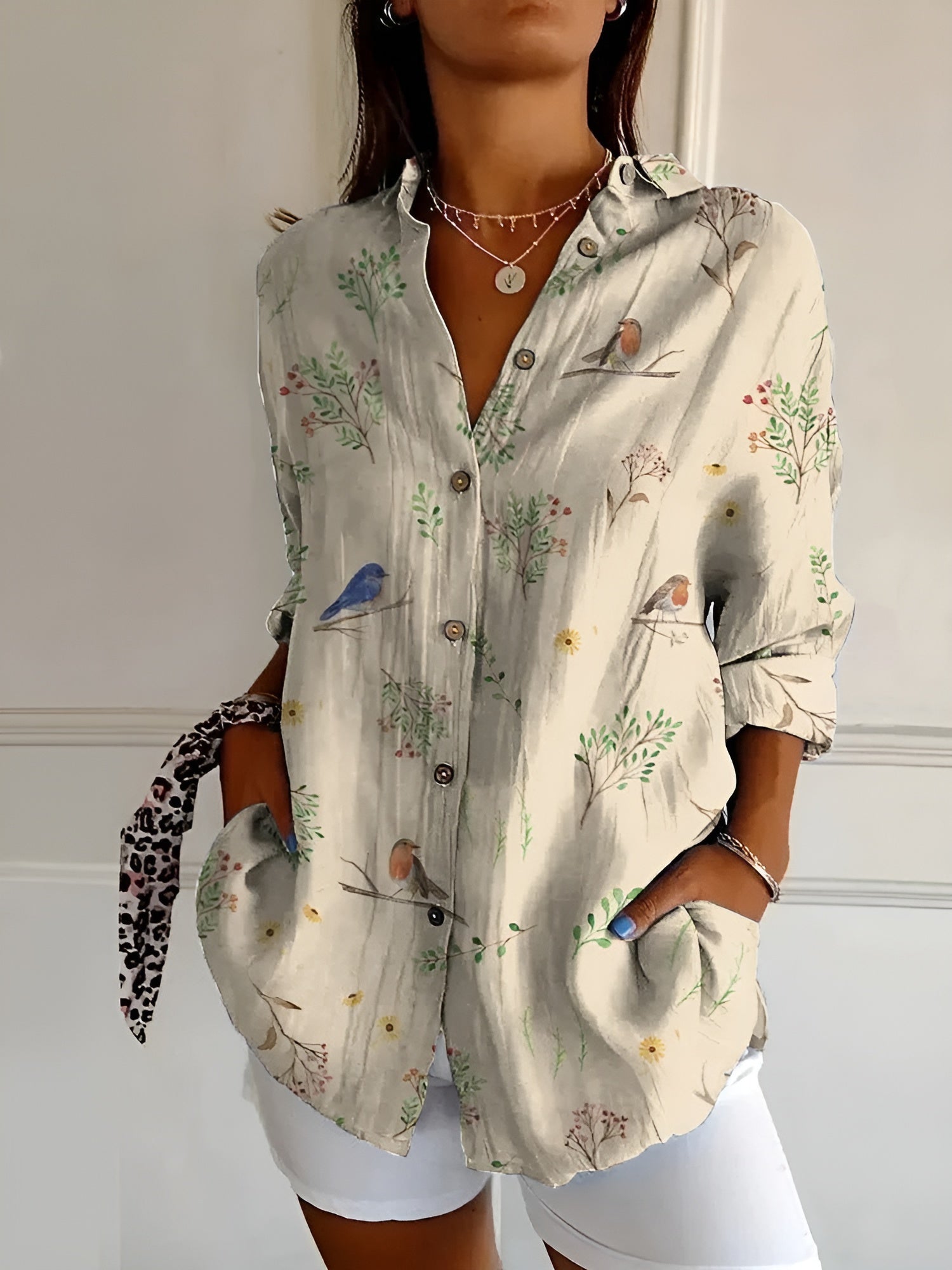 Carmen | Women's Button-Down Printed Blouse