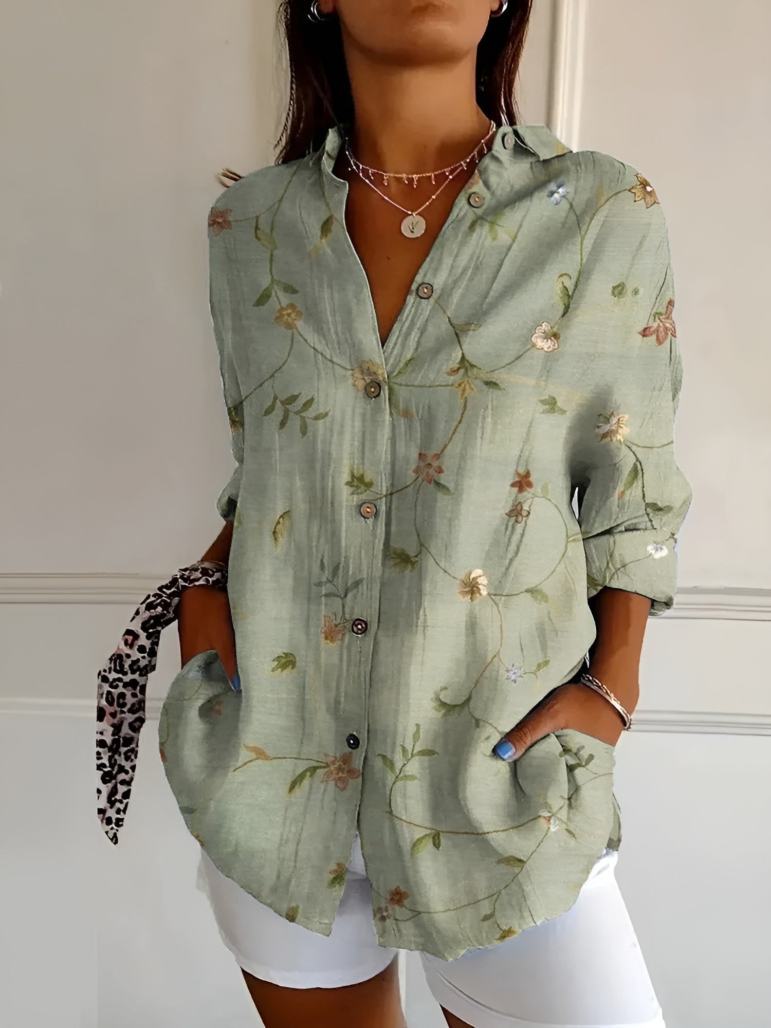 Carmen | Women's Button-Down Printed Blouse