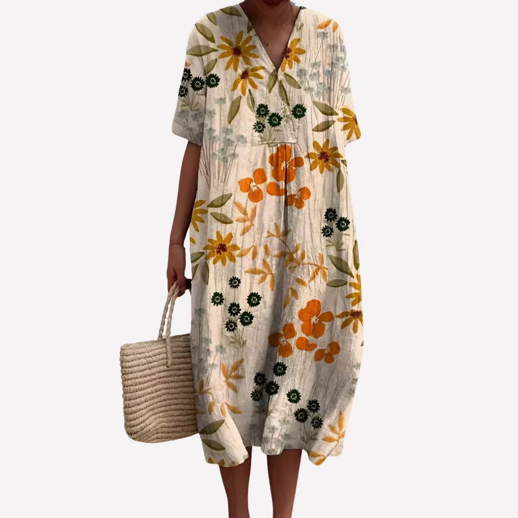 Ellie | Women's V-Neck Midi Dress