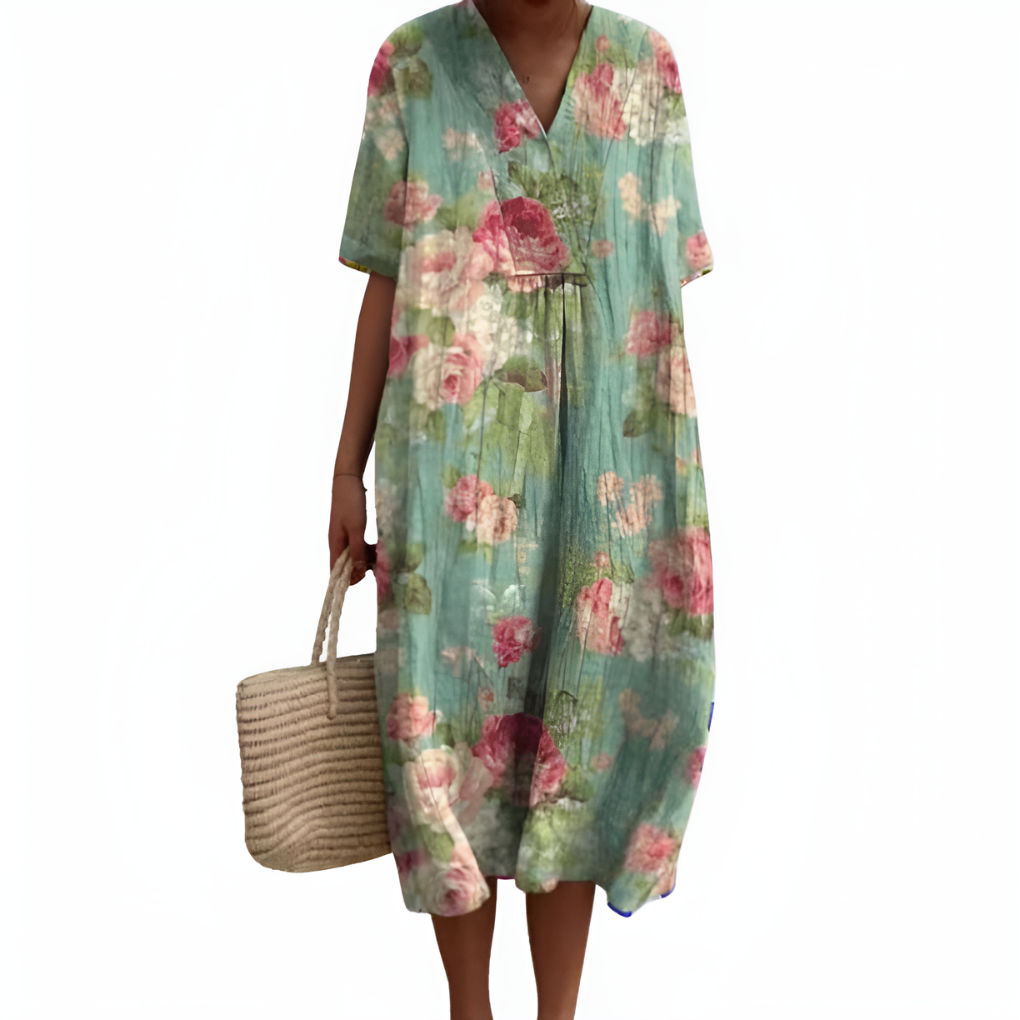 Ellie | Women's V-Neck Midi Dress