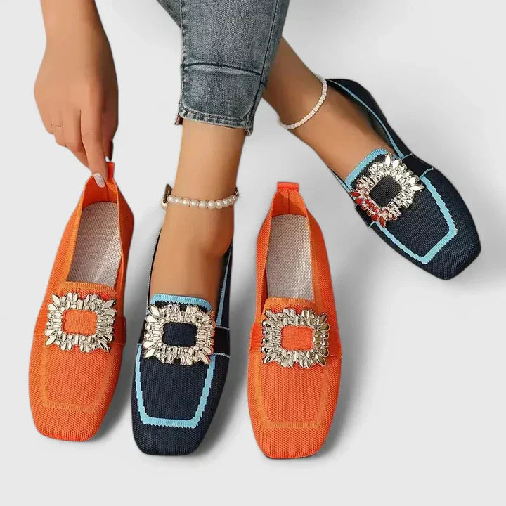 Vivian | Women's Embellished Square Toe Loafers