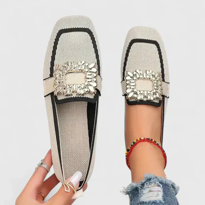 Vivian | Women's Embellished Square Toe Loafers