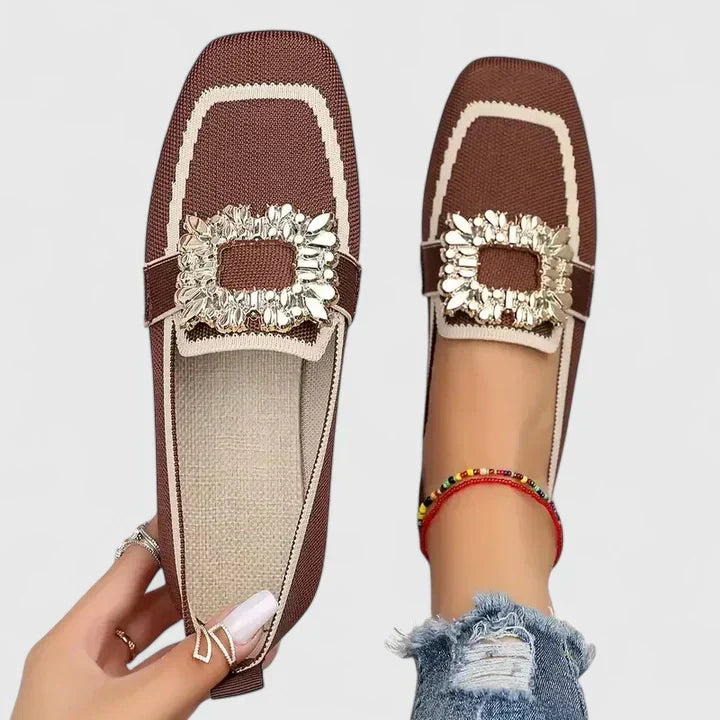 Vivian | Women's Embellished Square Toe Loafers