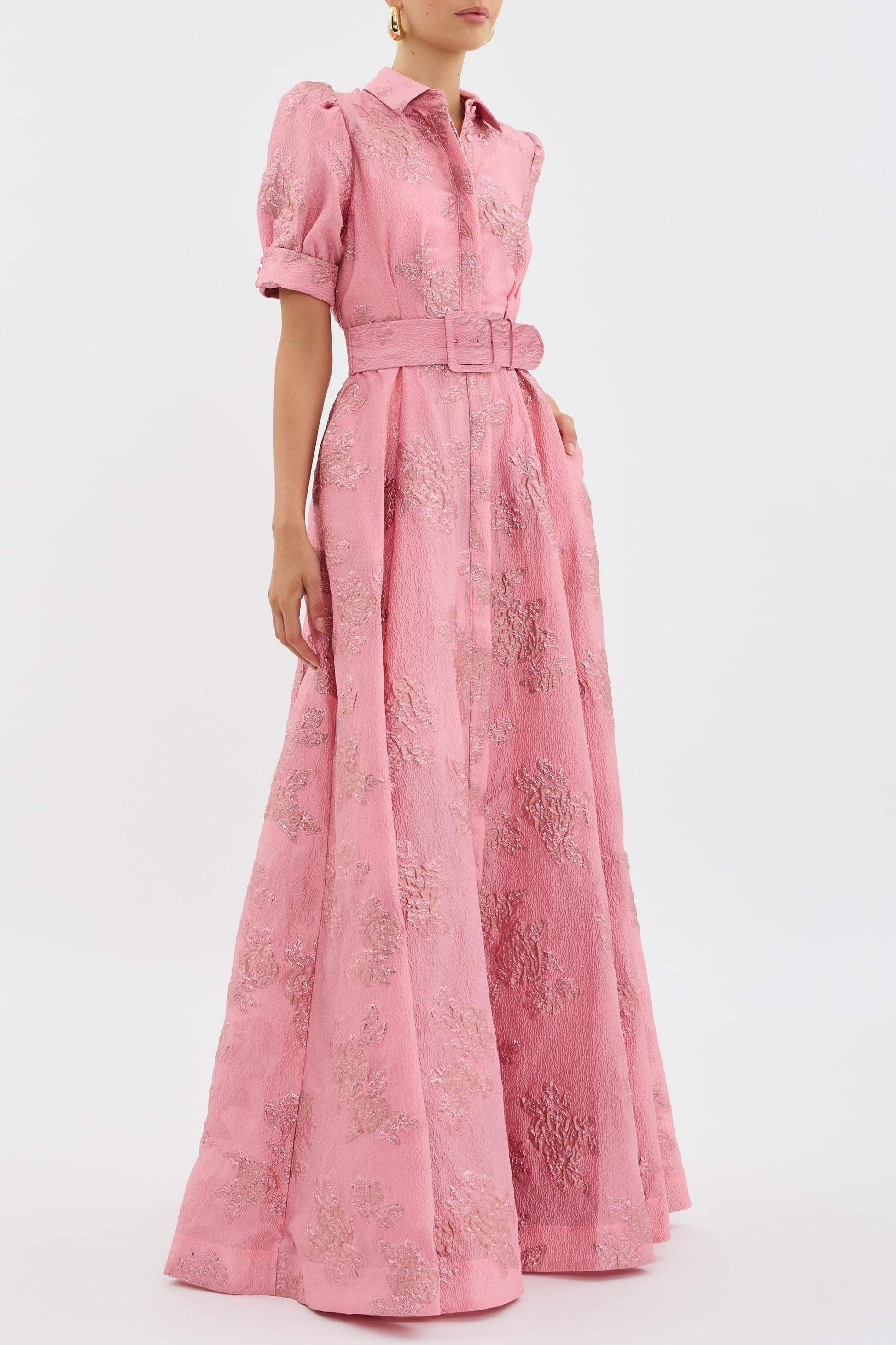 Lynsey | Elegant Floral Maxi Dress with Belt