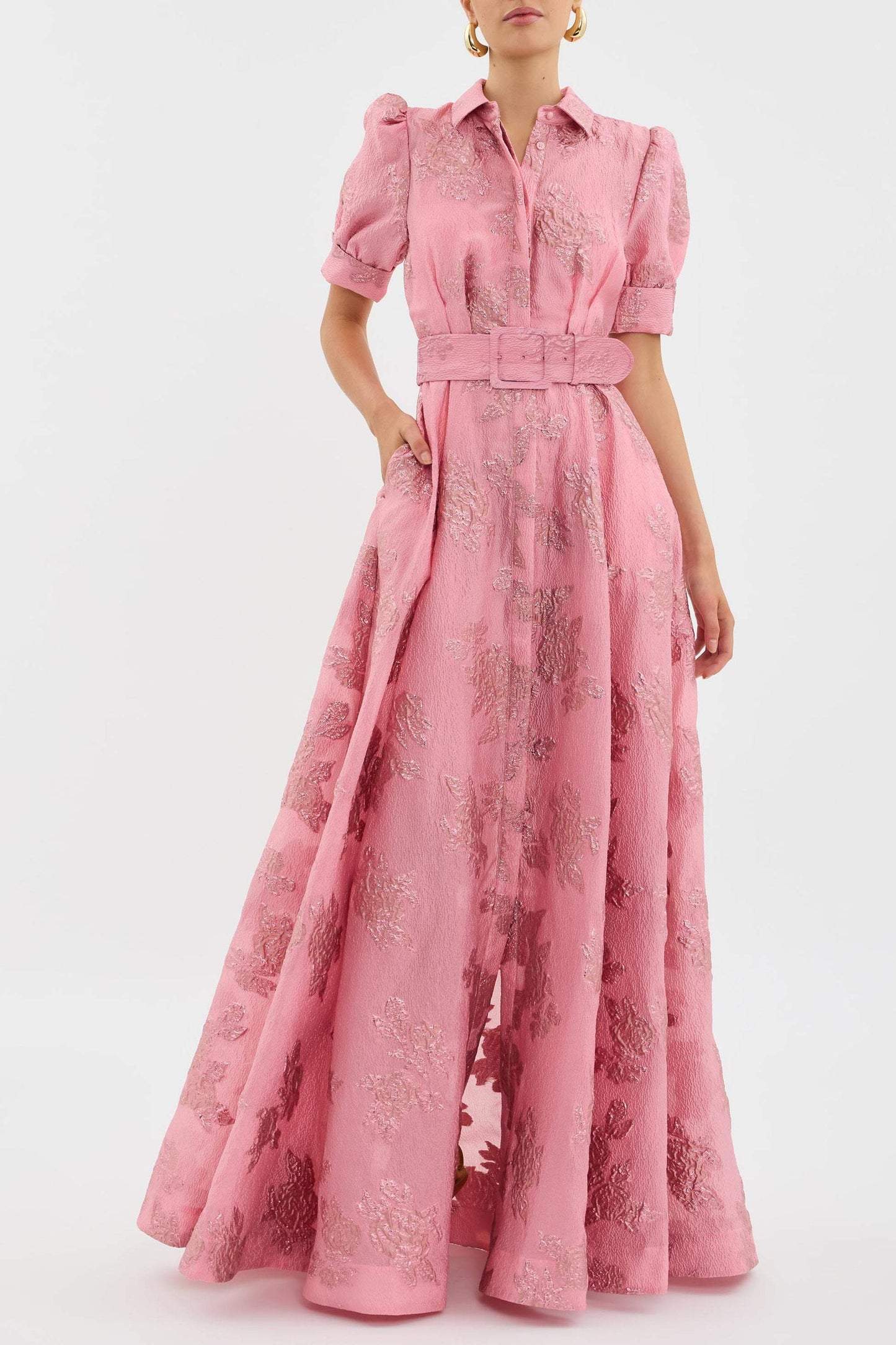 Lynsey | Elegant Floral Maxi Dress with Belt